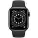 Apple Watch Series 6 GPS+Cellular 44mm Space Gray Aluminium case with Black Sport band (M07H3)