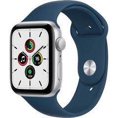 Apple Watch SE 40mm Silver Aluminium case with Abyss Blue Sport band (MKNY3)