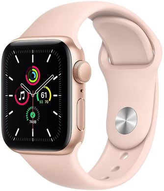 Apple Watch SE GPS 40mm Gold Aluminum Case with Pink Sport Band (MYDN2)