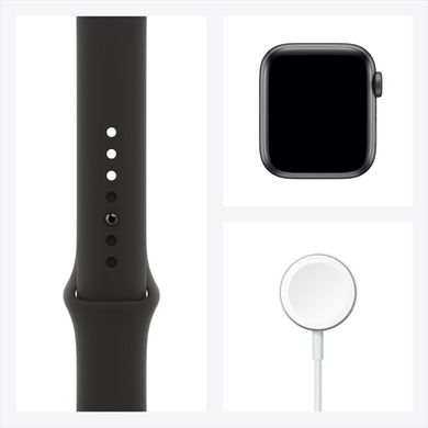 Apple Watch SE GPS 40mm Space Gray Aluminium Case with Black Sport Band (MYDP2)