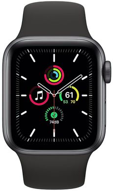 Apple Watch SE GPS 44mm Space Gray Aluminium Case with Black Sport Band (MYDT2)
