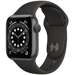 Apple Watch Series 6 44mm GPS Space Gray Aluminum Case with Black Sport Band (M00H3)
